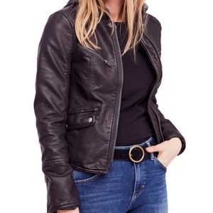 Free People Monroe Faux Leather Jacket - NWT!!